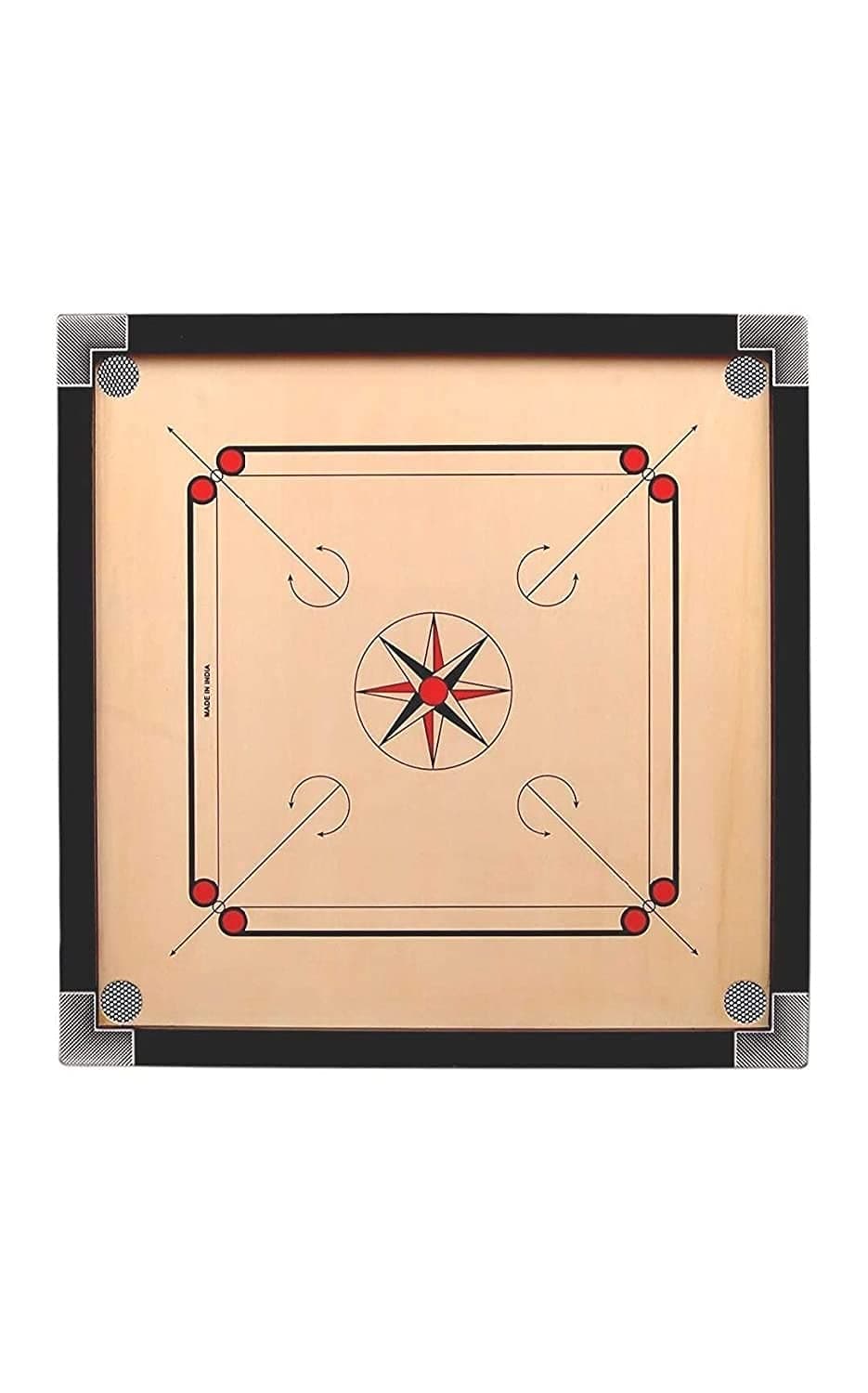 H B MSALA (DEVICE) Carrom Board 20 In With Combo Full Size Carrom Free Coin And Stricker,Powder (Brown), Adult