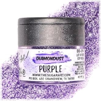 Purple Edible Glitter for Drinks, Cocktails, Cake Decorating, Strawberries, Chocolates & More | No Taste | 4g | 100% Food-Safe | Kosher, Vegan, Gluten & Nut Free | DiamonDust by The Sugar Art