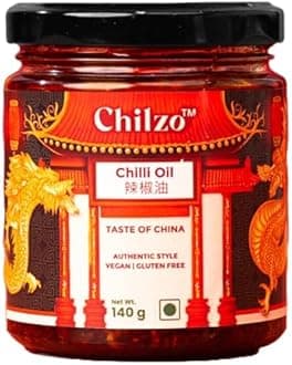 CHILZO CHILI OIL- (4.94 oz) | No Added Sugar | Gluten-Free | Vegan | No Artificial Colours | No Added Flavours
