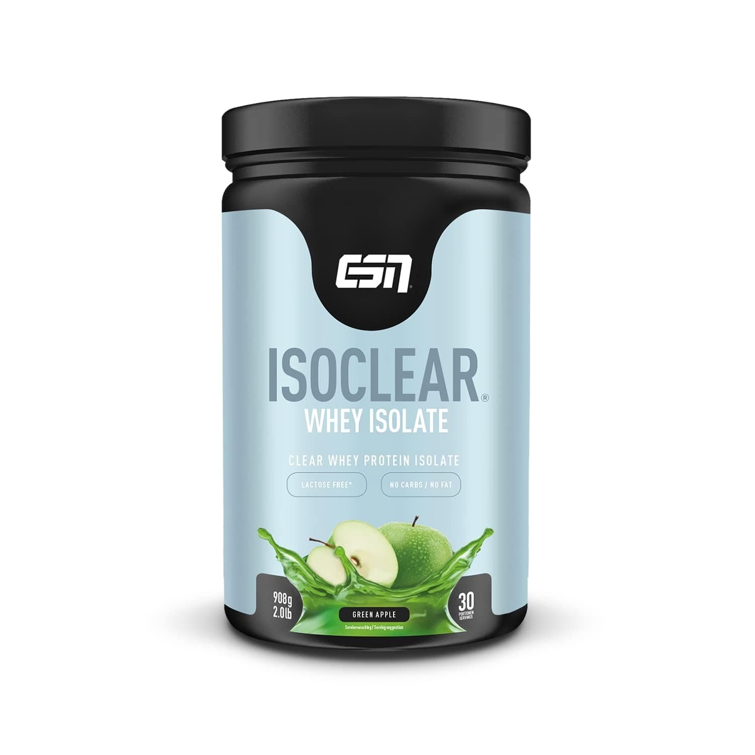 ISOCLEAR Whey Isolate Protein Powder, Green Apple, 908g, Clear Serum