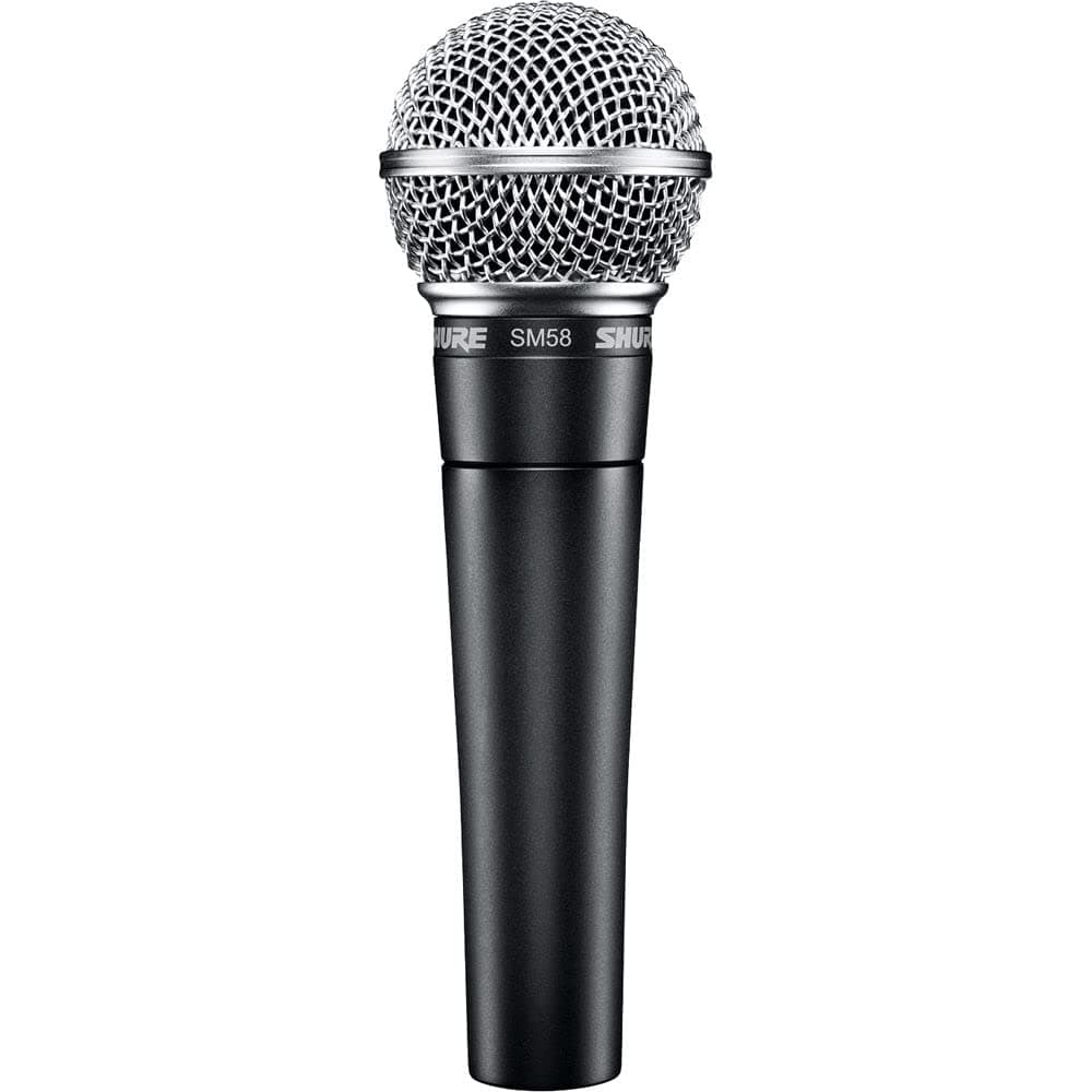SM58-LC Cardioid Dynamic Vocal Microphone with Pneumatic Shock Mount, Spherical Mesh Grille with Built-in Pop Filter, A25D Mic Clip, Storage Bag, 3-pin XLR Connector
