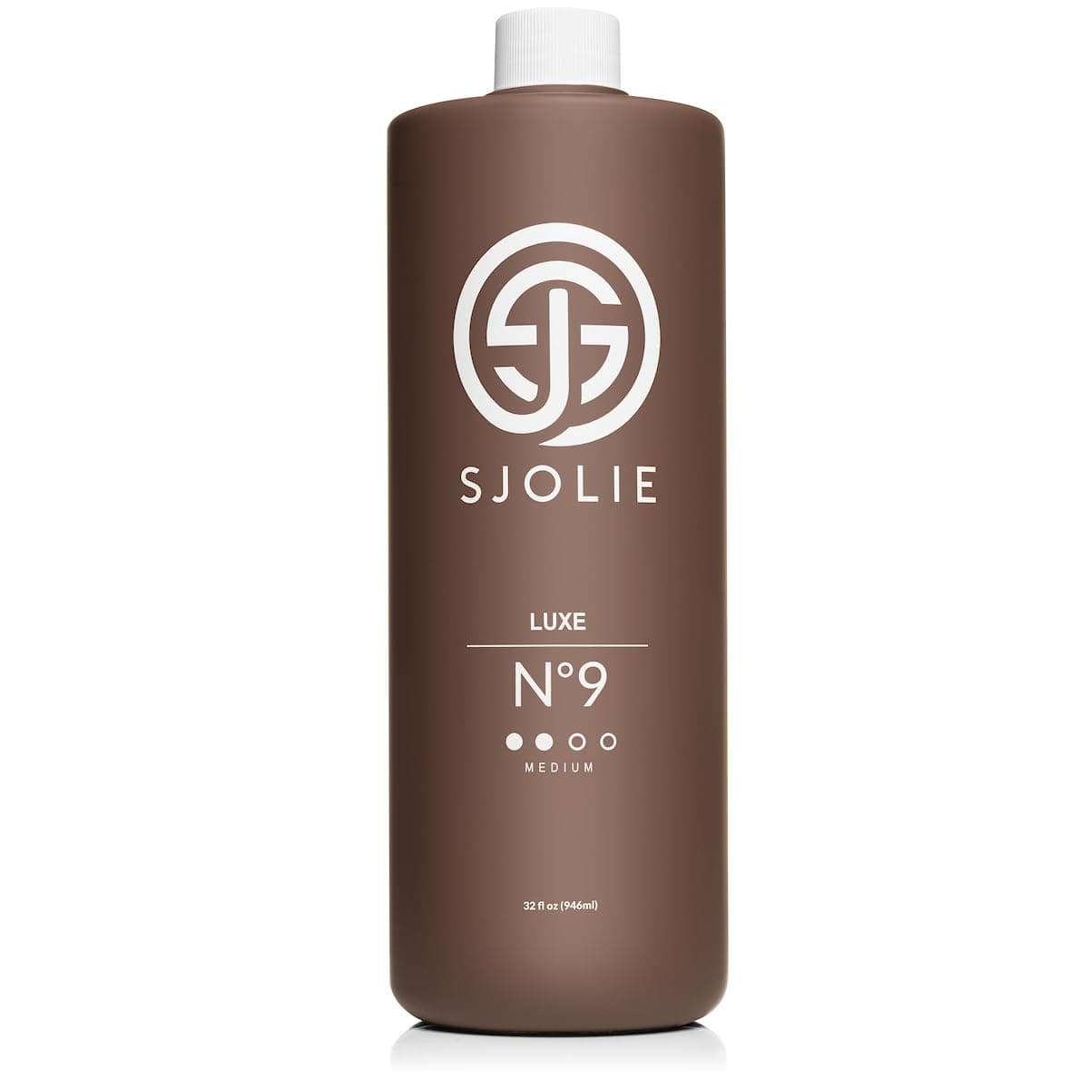 SJOLIE Violet Spray Tan Solution - Luxe 9 - Medium Blend | Sunless Tanning Solution for a Hydrating, Deep Brown Tan (32oz)