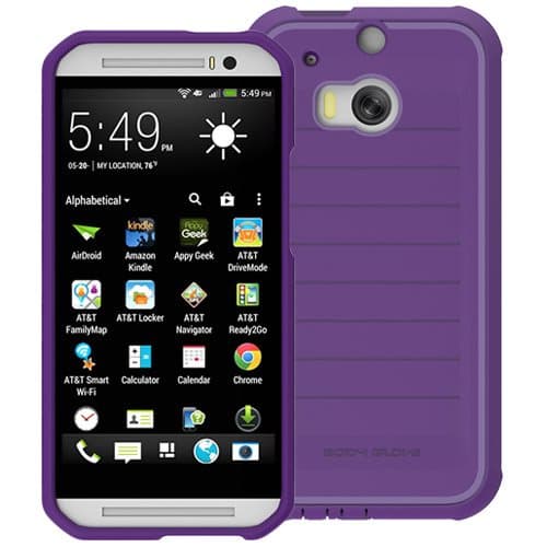 Body GloveHTC One M8 Screen Protector - Retail Packaging - Plum and Lavender