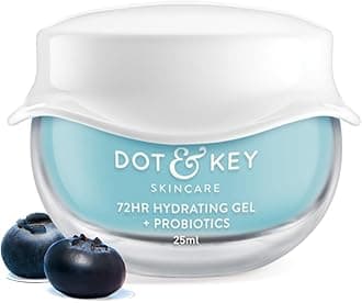 DOT & KEY 72Hr Hydrating Gel+Probiotics Moisturizer For Face With Hyaluronic Acid, Kombucha Rice Water Lightweight Gel Dull, Tired Uneven Skin Tone I All Types 25Ml