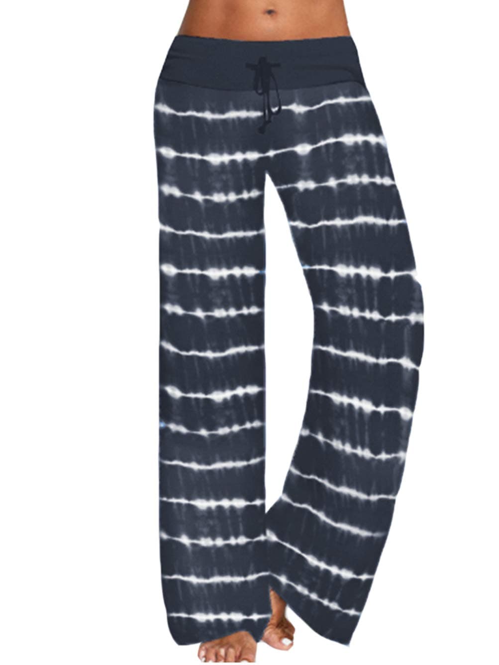 Women's Comfy Stretch Drawstring Long Wide Leg Lounge Pants