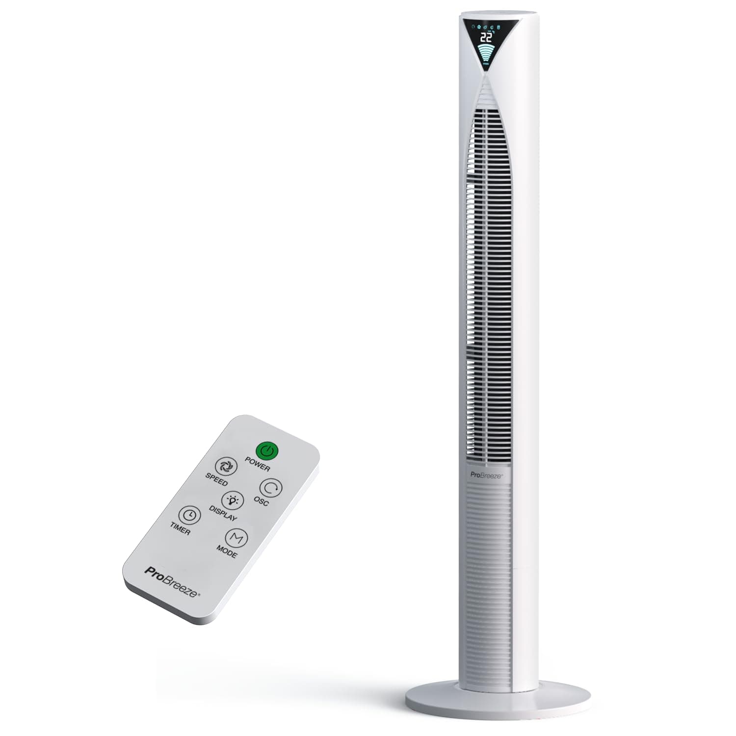 20dB Silent Tower Fan with Remote Control, Powerful 45W Energy Fan, 4 Modes, 12H Timer, 46" Large Bladeless Tower Fan, Advanced Sleep Mode, Front Display, 70° Oscillation