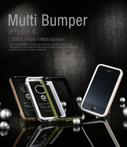 Zenus iPhone 4 Bumper Case Collection - White/Chrome