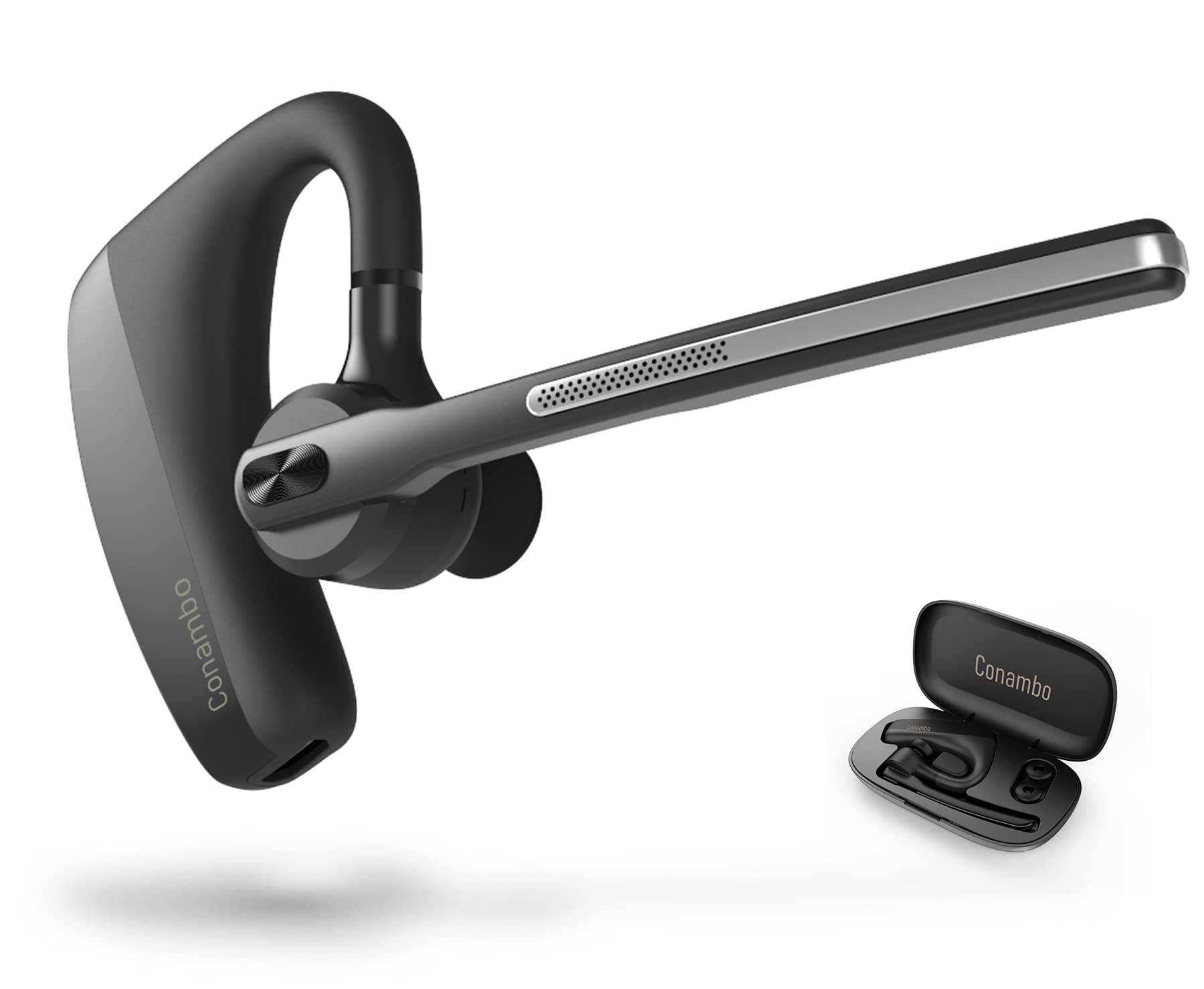 2025 Upgraded K18 Bluetooth Headset V5.1 Wireless Headset with Dual Mic Noise Canceling& Mute, 16Hrs Talk time Single Ear Bluetooth Earpiece for iPhone Android Cell Phone Trucker Office Work