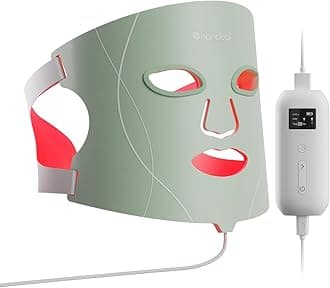 FDA-Cleared LED Light Therapy Face Mask with 7 Treatment Modes - Professional Red & Blue Light with NIR Facial Device for Anti-Aging - 432 LEDs, Rechargeable