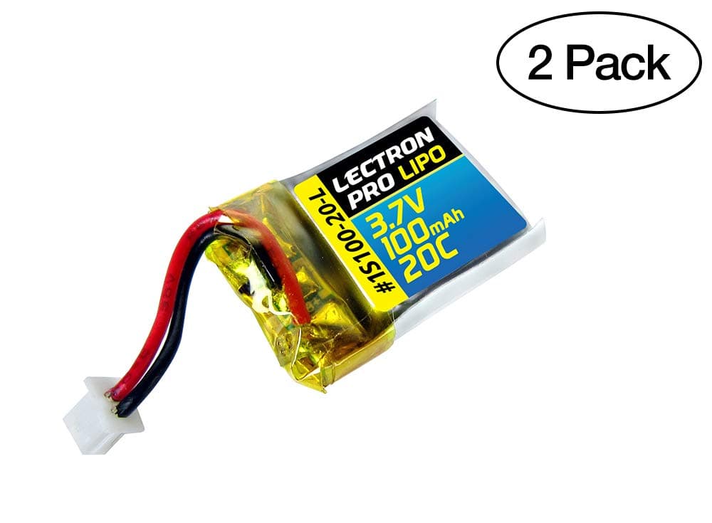 2-Pack of Lectron Pro 3.7 Volt - 100mAh 20C Lipo Batteries for Estes Proto X/Syncro X Nano Quadcopter