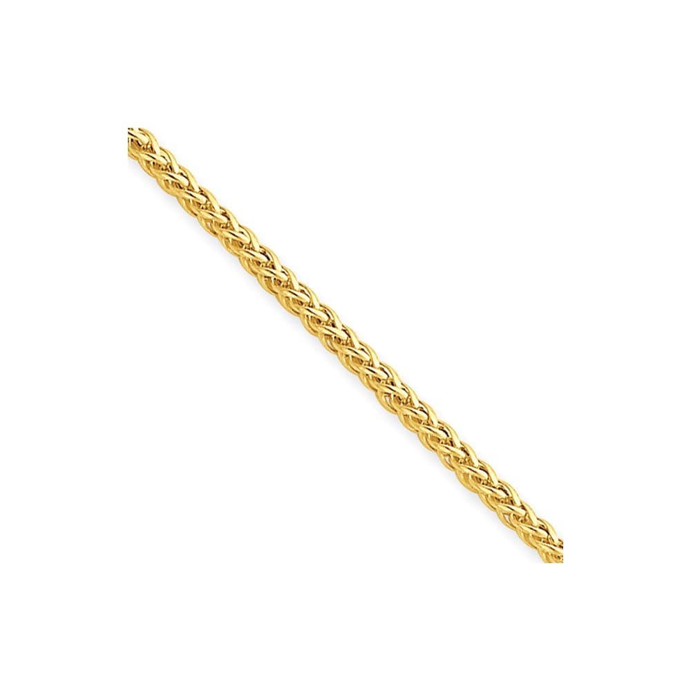 14K Yellow Gold 2.00MM Semi-Solid Spiga (Wheat) Link Chain Necklace