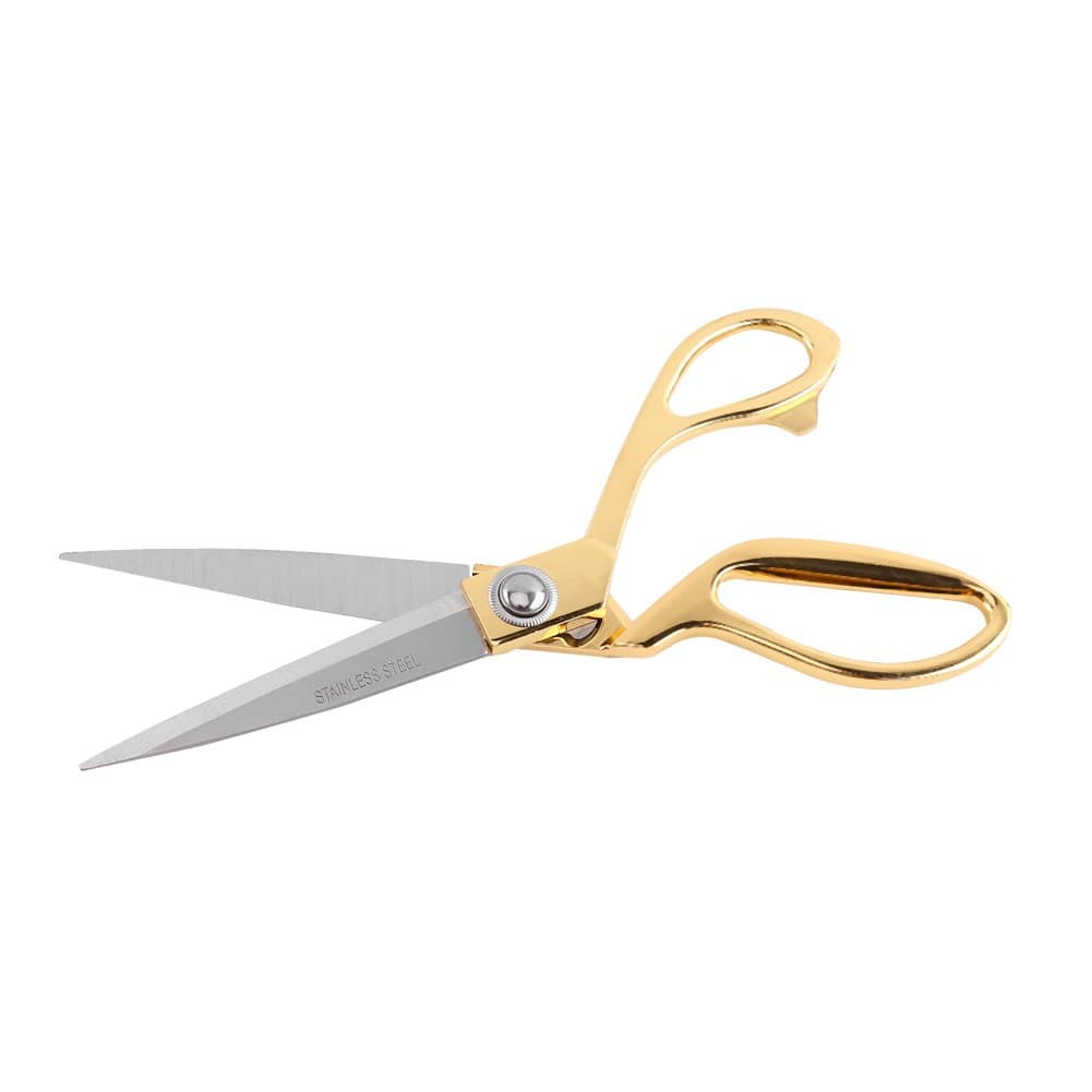 Wakects Stainless Steel Tailor Sewing Craft Scissors Sharp Blade Professional Shears with Gold Color Handle