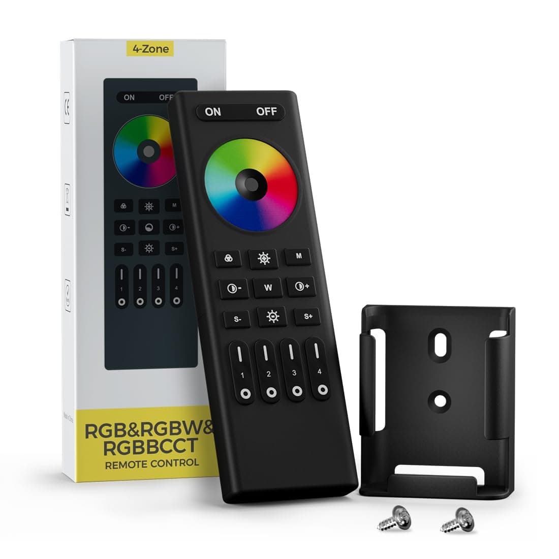 BTF-LIGHTING LM091 RGBCCT 4 Zone Touch RF Remote Control Powered by 2pcs AAA Batteries 3V Work with C05RF WB5 LM052 LM053 C05W Mi-Boxer WL5 FUT039 FUT045 FUT039W FUT039S FUT039P LS2 etc Controller