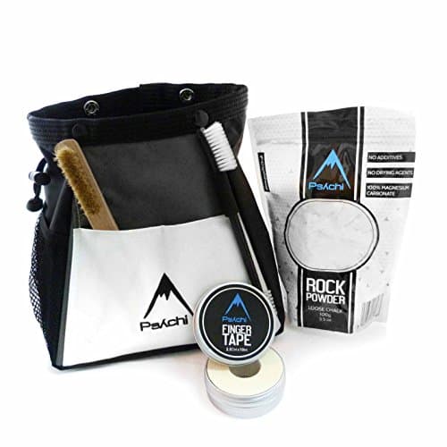Psychi Abyss Chalk Bouldering Bucket Stand Bag Starter Bundle for Bouldering Rock Climbing with Chalk Tape and Brush