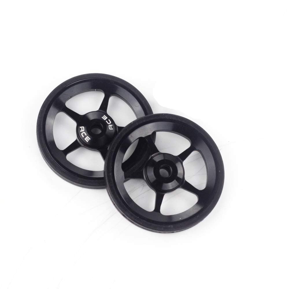 Aceoffix 2pcs ACE Alloy Easy Wheels Easywheel for Brompton Folding Bike Dino Kiddo(Black