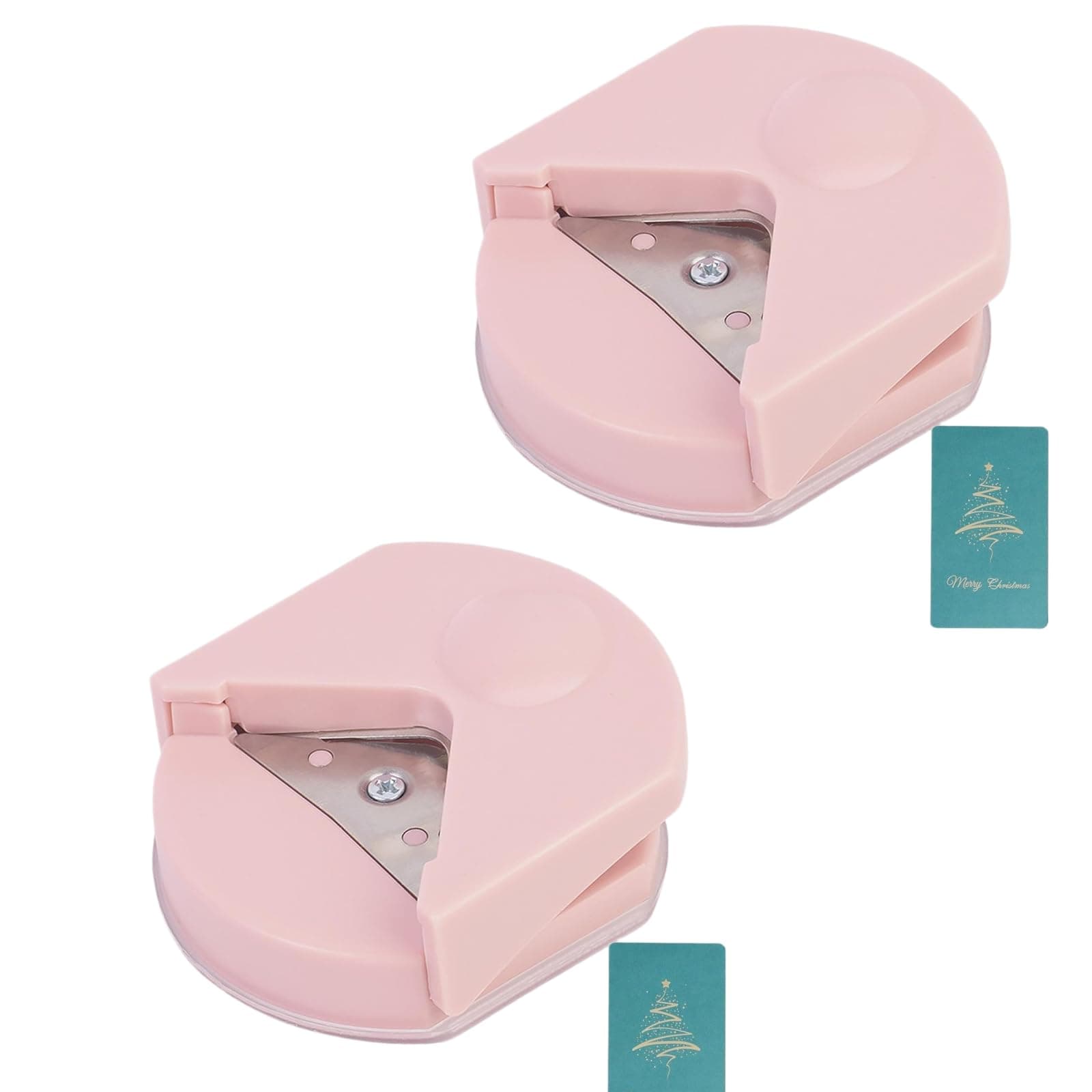 2Pcs Corner Round Edge Cutter Rounding Tool for Paper Crafts, Paper Cutting, and Edge Shaping, Round Corner Multifunctional for Card Making and Scrapbookin Punches and Crafts (Pink)
