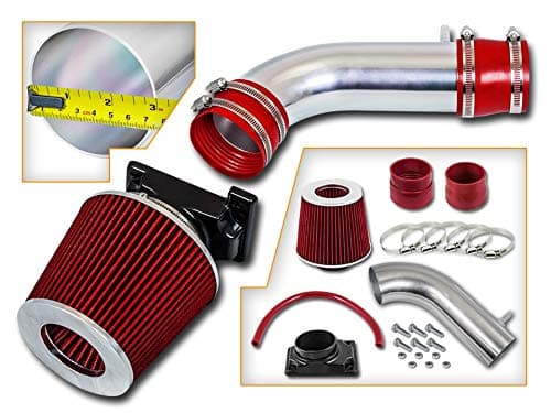 Rtunes Racing Short Ram Air Intake Kit + Filter Combo RED Compatible For 92-03 Mitsubishi Montero/Sport V6
