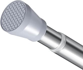 Shower Curtain Rod silver Tension Rod 45 to 77 Inch Spring Curtain Rod Shower rod Non Slip shower curtain rod 1pcs For Windows No Drilling Adjustable Tension Rods of Curtain Window Closet Kitchen