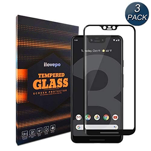 Google Pixel 3 XL Tempered Glass Screen Protector. ilovepo [2-Pack] with 9H Hardness Protector Film [HD Clear][Anti-Scratch] [Anti-Bubble] [Case Friendly] Compatible Google Pixel 3XL [Black]