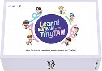 LEARN KOREAN WITH TinyTAN (BTS Characters) - Official BTS Merchandise, Kpop Merch, BTS Gift Idea, Korean Alphabet(Hangeul) Learning Kit for Beginners / All Ages, Includes MotiPen(Speaking Pen)
