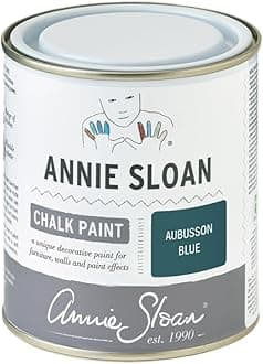 Annie Sloan Chalk Paint® (Aubusson Blue, 500 ml/16.9 Fl Oz) a unique decorative paint for furniture, cabinets and home décor with no sanding or priming