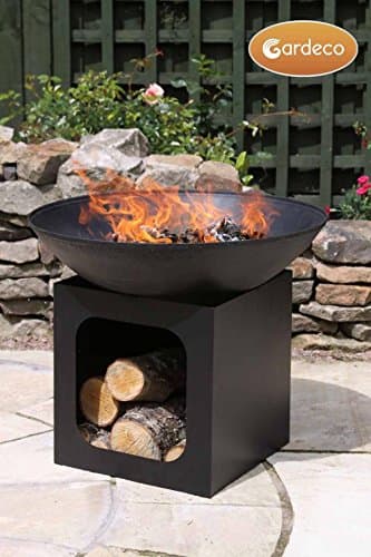 GardecoIsla Cast Iron Fire Pit, Black, 56 x 56 x 58 cm