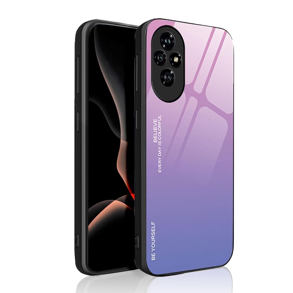 Glass Protective Shell for Huawei Honor 200 Pro Case, Ultra-Slim Shockproof Cover, Silicone TPU Frame + Tempered Glass Back Case Cover - 2