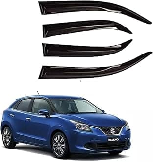 Premium Non-Breakable Car Window Door Visor/Rain Guard/Wind Deflector Compatible for (Baleno (2015-2020))