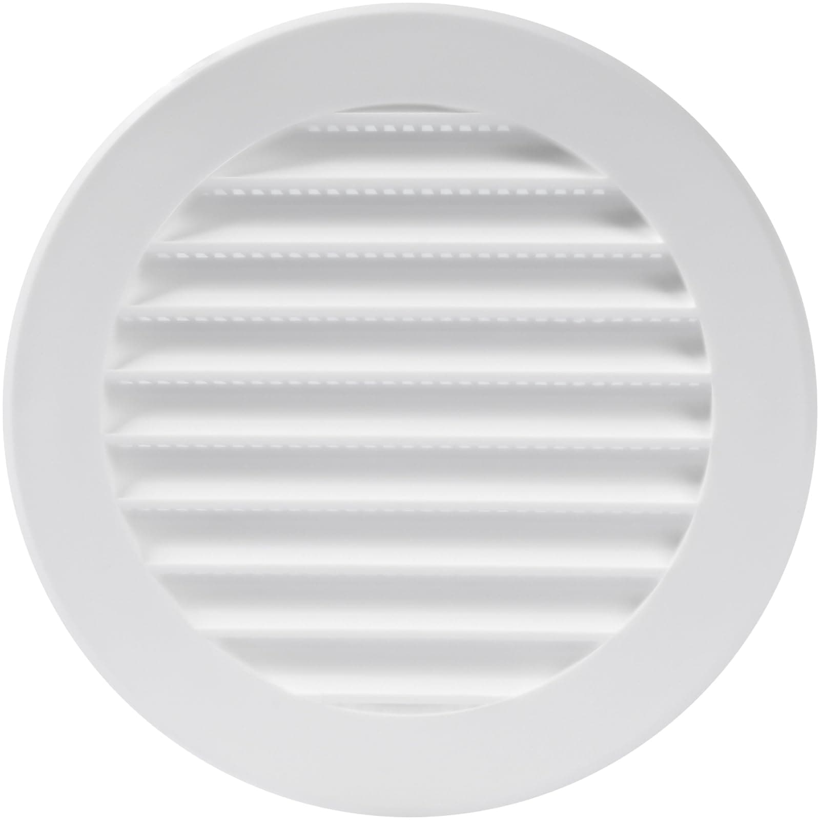 Vent Systems 4'' Inch White Soffit Vent Cover - Round Air Vent Louver - Grill Cover - Built-in Insect Screen - HVAC Vents for Bathroom, Home, Office, Kitchen