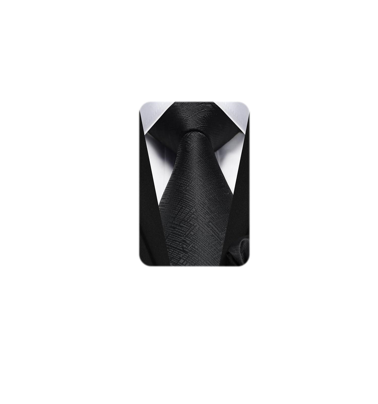 HISDERN Mens Solid Color Tie and Pocket Square Set Classic Woven Silk Necktie Handkerchief Set for Wedding Business