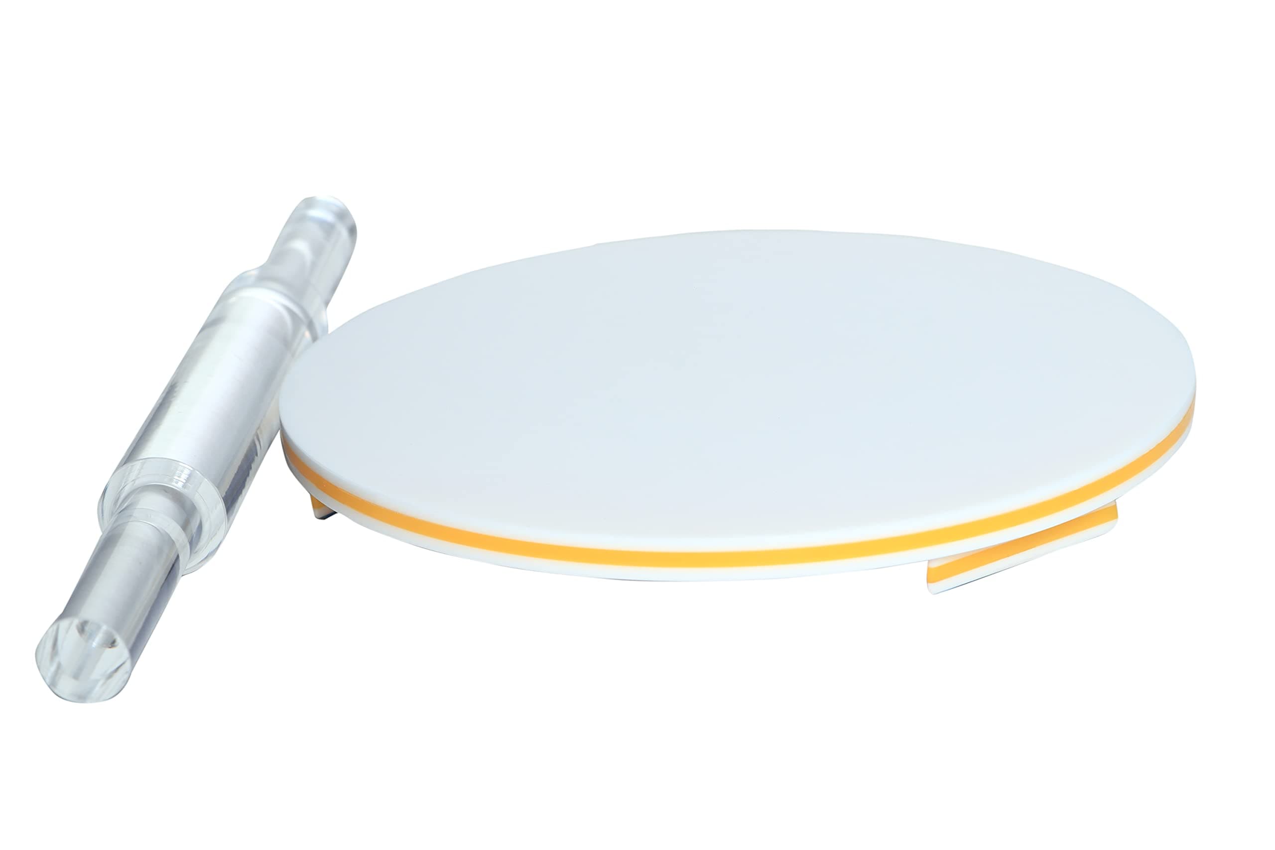 Bharat Plastic Acrylic Chakla Belan, Three Layer Rolling pin, Size 9 x 9" Belan 12 x 1.25". Both Item in one Packet.