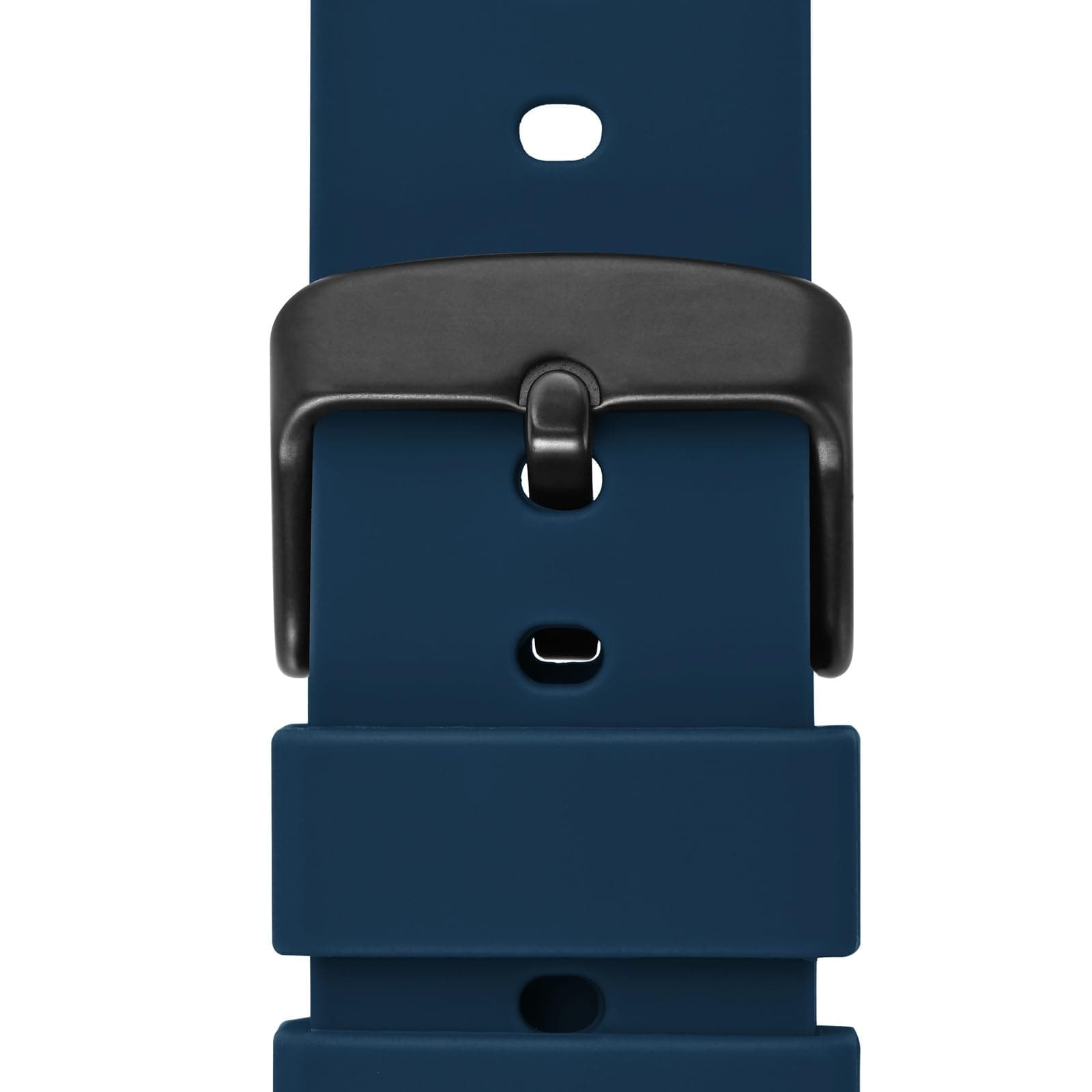 WOCCI 16mm Silicone Watch Band, Quick Release Rubber Replacement Strap with Black Stainless Steel Buckle (Navy Blue)