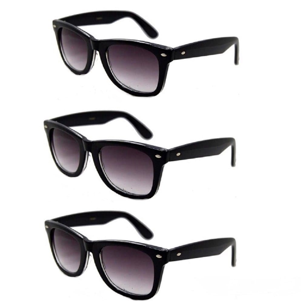 3 Pair Classic Full Reader Sunglasses NOT BiFocals-Soft Pouch Included