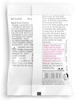 Drain Cleaner Powder (40g x 12 Units),Removes Clogs,Blockages in Washbasin,Septic Tank, Sinks,Pipes within 30 mins.Drain expert |Sink cleaner|Toilet Cleaner |No manual hassle required