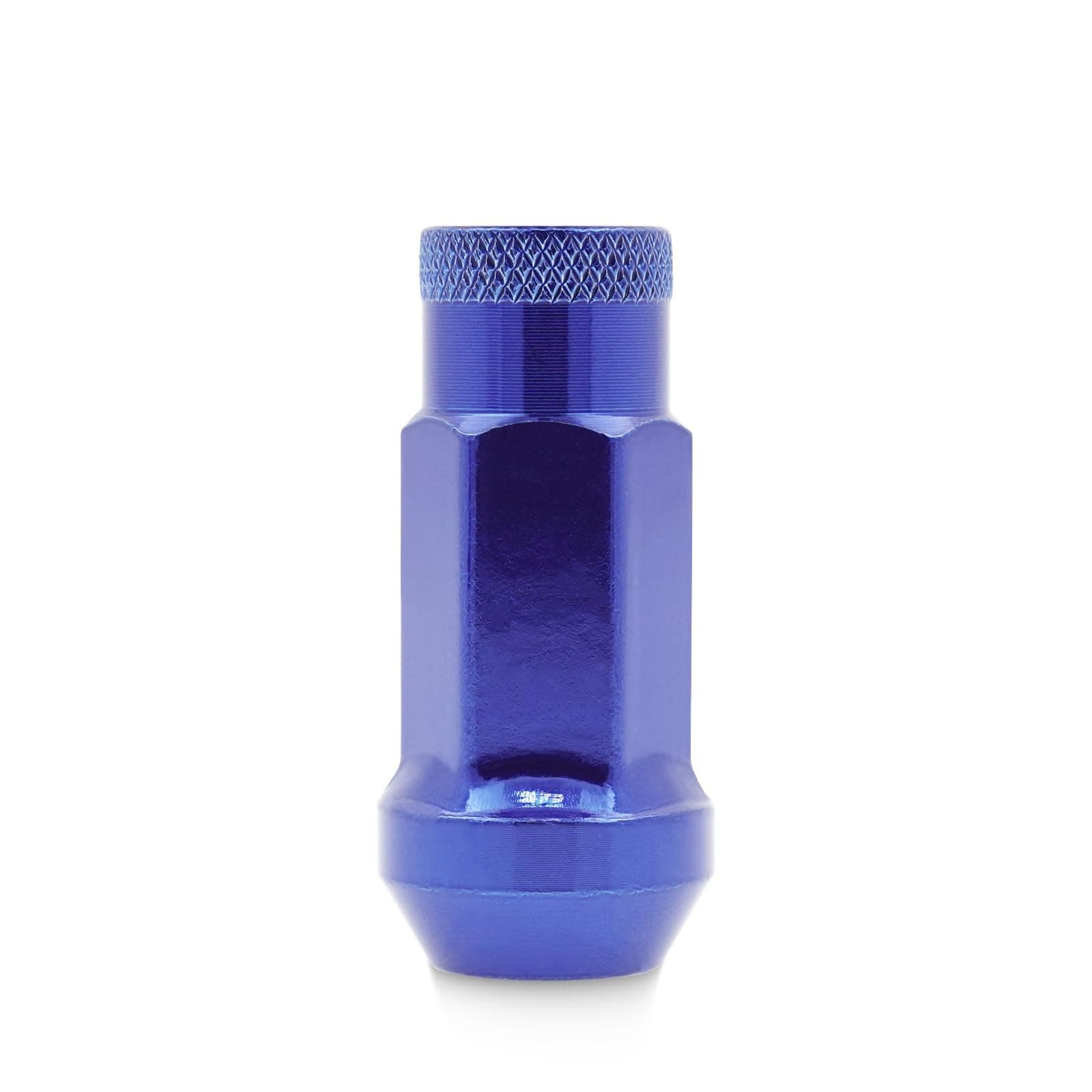 EZAccessory 14x1.5 Extended Tuner Lug Nuts 24 Pcs+Key Blue Racing Open End for Chevy Colorado 2015+ Tahoe Yukon 1995+ Suburban 1992+