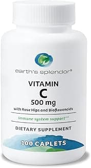 Immune Support Supplements, with Vitamin C & Rose HIPS, Support Antioxidant Health, Gluten Free, No Artificial Color, or Flavor, for Men & Women (500mg Vitamin C, 100 Tablets)