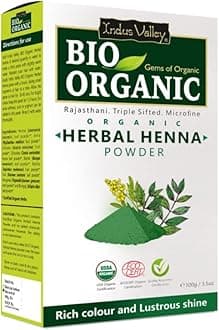 - Indus Valley Herbal Henna Powder Organic Natural Green Heena for Hair Colour Nourishes Conditions & Strengthens No Harsh Chemicals All Hair Types (100g)