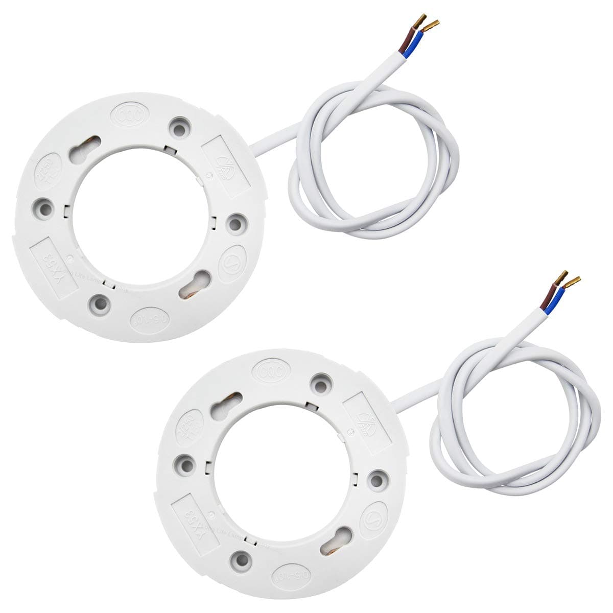 2 x GX53 Base Lamp Holder Connector Surface Fitting 240v Suitable for LED CFL Lamps 60cm wire