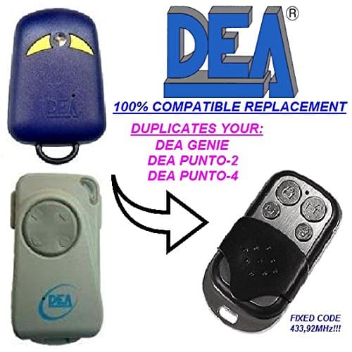 DEA GENIE, PUNTO-2, PUNTO-4 universal remote control replacement transmitter, 433.92Mhz fixed code clone