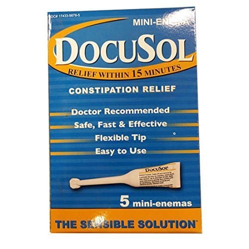 Docusol Docusate Sodium Mini Enema, Clear, 5 ml, 5 Count by Docusol