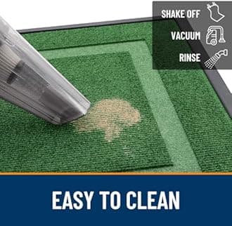 OLANLY Front Door Mat Indoor Outdoor Entrance, Waterproof All-Season, All-Weather Doormat, Sturdy Natural Rubber, Fade Resistant, Low Profile, Easy Clean Patio Porch Entryway Mat, 33x21, Green