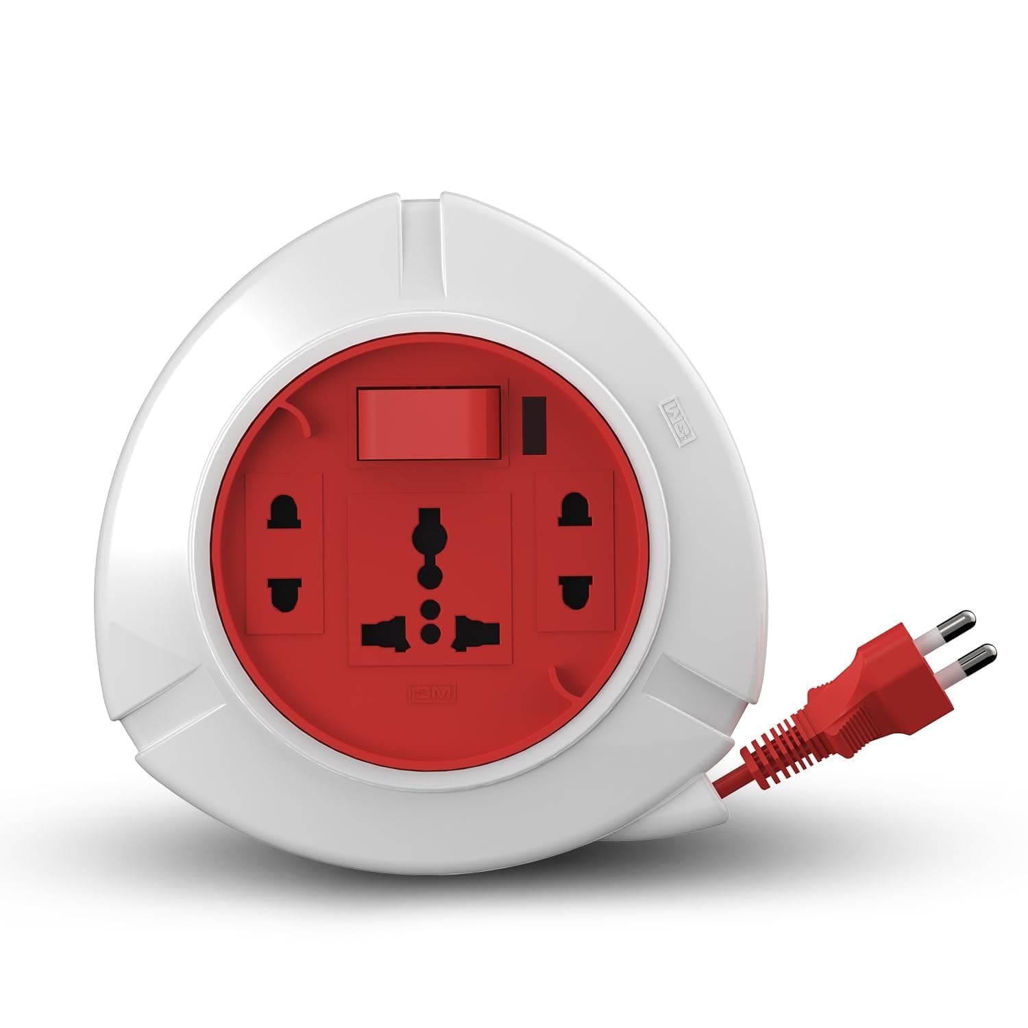 GM 3041 Trio 2-Pin Flex Box with 5M Copper Cord | Universal 3-Pin & 2-Pin Sockets | Master Switch, LED Indicator | Safety Sleeve, Cable Guard, Polycarbonate Body | Home & Office Use