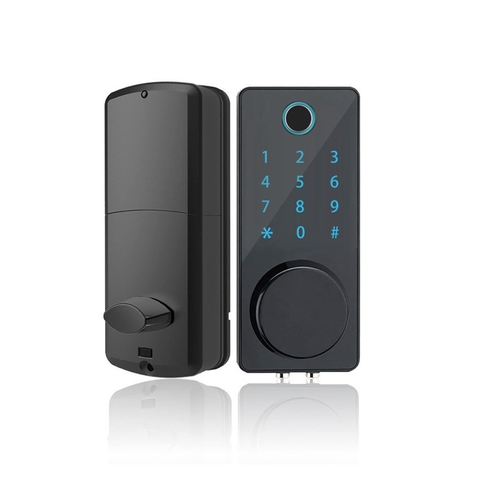 ADITAM Bluetooth Smart Door Lock Keyless Deadbolt Lock Tuya TTlock App Remote Handle Free Reversible Auto-Lock for Home Apartment (Schwarz : TTLock) Double The Comfort