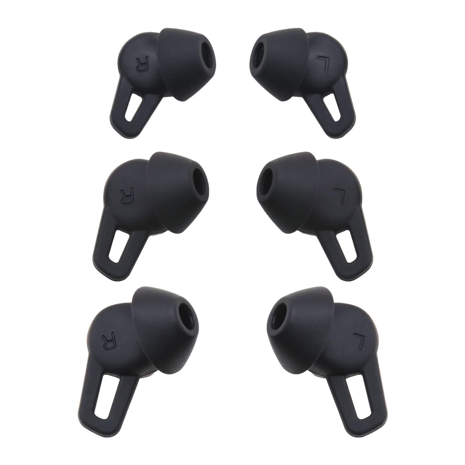 3 Pairs Earbuds Cover Soft Silicone Eartips Replacement In-Ear Tips Compatible with Huawei FreeLace Pro Earphones S M L 3 Sizes Black