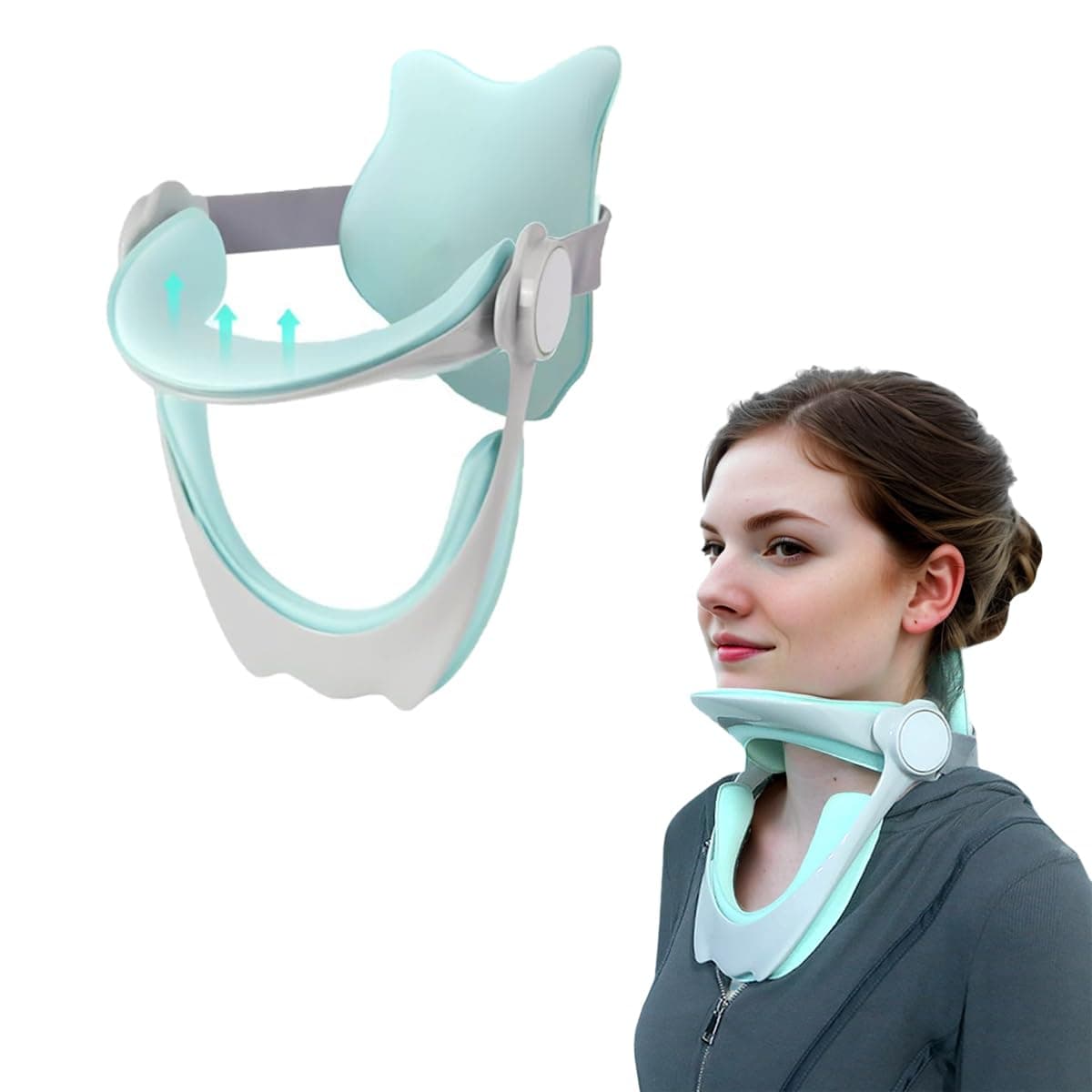 360°Adjustable Neck Brace for Posture Correction, Cervical Neck Traction Device for Neck Pain and Support, Neck Stretcher Neck Decompression Devices for Forward Head Posture Correction