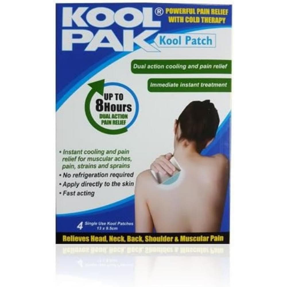 Adhesive Dual Action Cold Therapy Kool Patches - Pack of 4