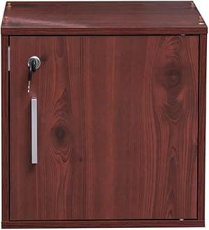 WT-EASY CARE Locker Office Storage | Home and School Storage Organizer | Storage Cabinet for Kids | Wood Cabinet with Key | Mahogany Wood Furniture