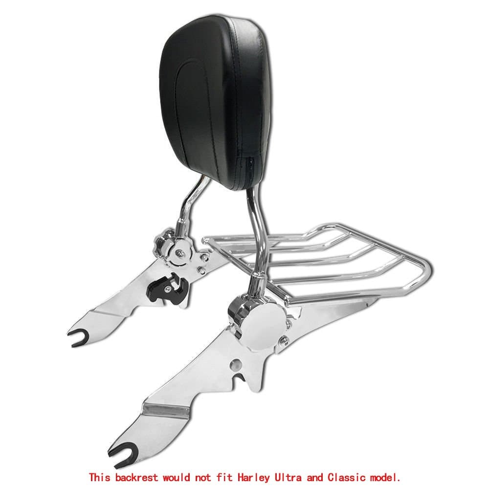 NEW Adjustable Chrome Backrest Sissy Bar With Luggage Rack Harley Touring 2009-2016 Electra Glide Road Glide Road King Street Glide