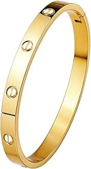 HighSpark Gold Bracelets for Women | 18K Gold Plated Stainless Steel Bracelet for Women | Lovely Gift