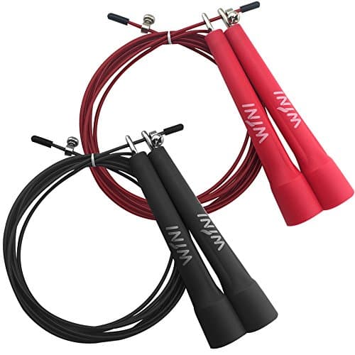 Wini Adjustable Speed Cable Jump Ropes with 2 Packs, Premium Quality Best for Keeping Fitness and Cable Protector for Rough Area. Adjustable Roples for Adults&Kids